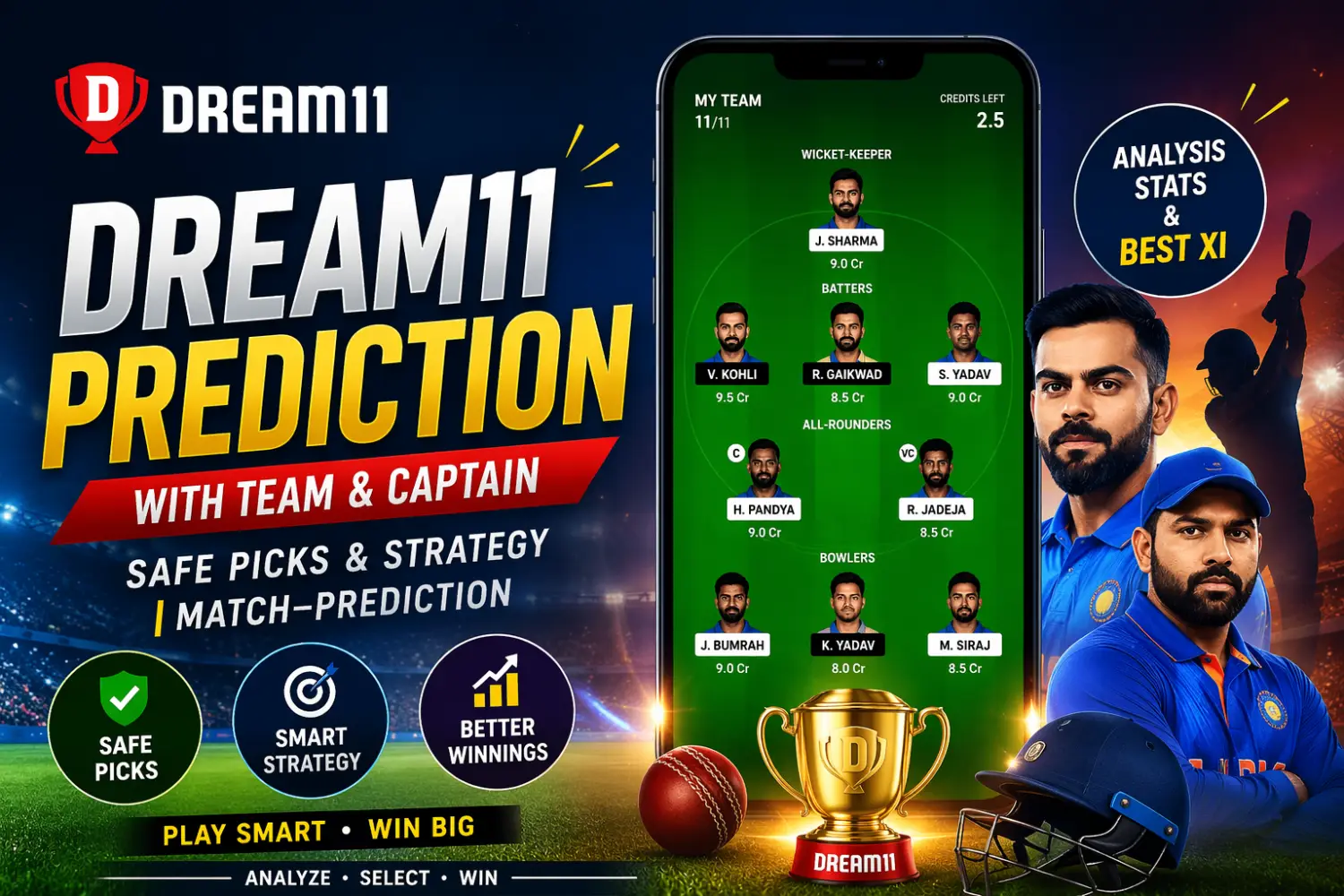 Dream11 Prediction with Team and Captain